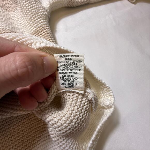 Moon & Madison Women's Cropped Knit Striped Neutral Long Sleeve Sweater Sz Small - Picture 8 of 8